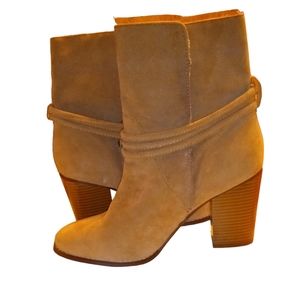 Cato Fashions Heeled Slip On Booties, Size: 10M, Color: Camel